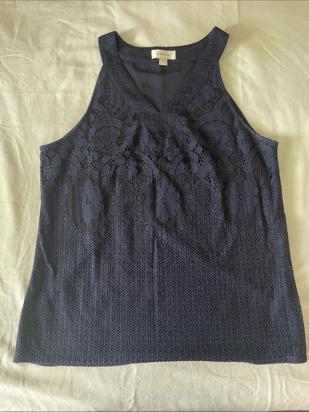 Blue Sleeveless Blouse